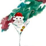 Christmas Mouse in Martini Glass